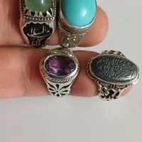 انگشتر چند نگین اوپال با شناسنامه و فیروزه و حدید