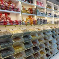 ویترین جدید آجیل شکلات قفسه مدرن سوپر عطاری حبوبات