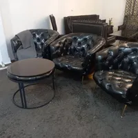 مبل تک نفره چرم چستر مشکی|مبلمان خانگی و میز عسلی|تهران, درب دوم|دیوار
