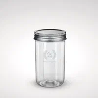 ظرف جار سزار 450 سی سی شفاف درب نقره ای (پت)