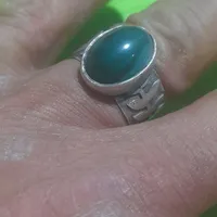 تعدادوعددانگشترنقره سنگ عقیق سرخ وزمرد