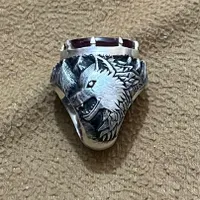 انگشتر طرح گرگ سه بعدی