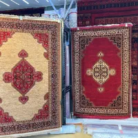 فرش ماشینی سنتی طرح دستبافت گونه لاکی و سبز بلوچی