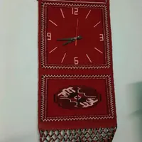 ساعت برجسته تابلو فرش دستباف ترکمن