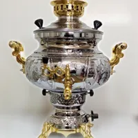سماور گازی۵ لیتری وین مدل قلم زنی دسته طلایی پارسه|سماور، چای‌ساز، قهوه‌ساز|تهران, امیریه|دیوار