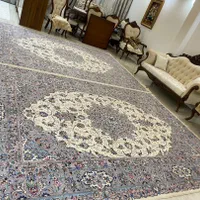 تولید ۹متری جفت گل ابریشم فرش نو دستباف دستبافت