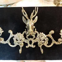 رخت آویز لوکس گل رز ۴ شاخ کله گوزن برنز سوگلی