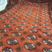 فرش ۱۲ متری دستباف ترکمن تمام پشم رنگ مسی