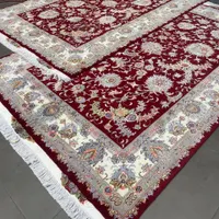 فرش دستباف نقشه ساروق گل ابریشم ریز باف رنگ شرابی|فرش|کرج, مشکین‌دشت|دیوار