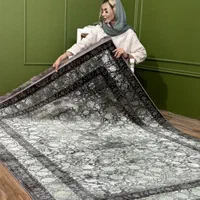 فرش میلانو با رنگ زغالی و سبز ۶/۹/۱۲ متری