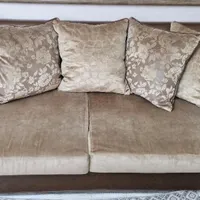 مبلمان راحتی ۷نفره ترکیب چرم و پارچه ترک