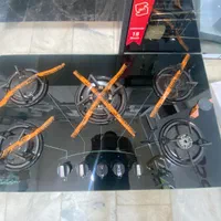 اجاق گاز شیشه ای ۵شعله نو