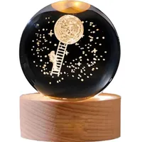 چراغ خواب گوی کریستالی طرح نردبان ماه سایز (۸) 3d