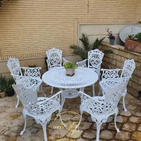 صندلی باغی آلومینیومی صدف دسته دار با تسمه