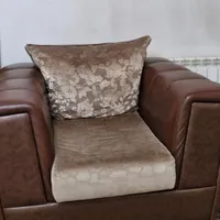 مبلمان راحتی ۷نفره ترکیب چرم و پارچه ترک|مبلمان خانگی و میز عسلی|تهران, ایران|دیوار