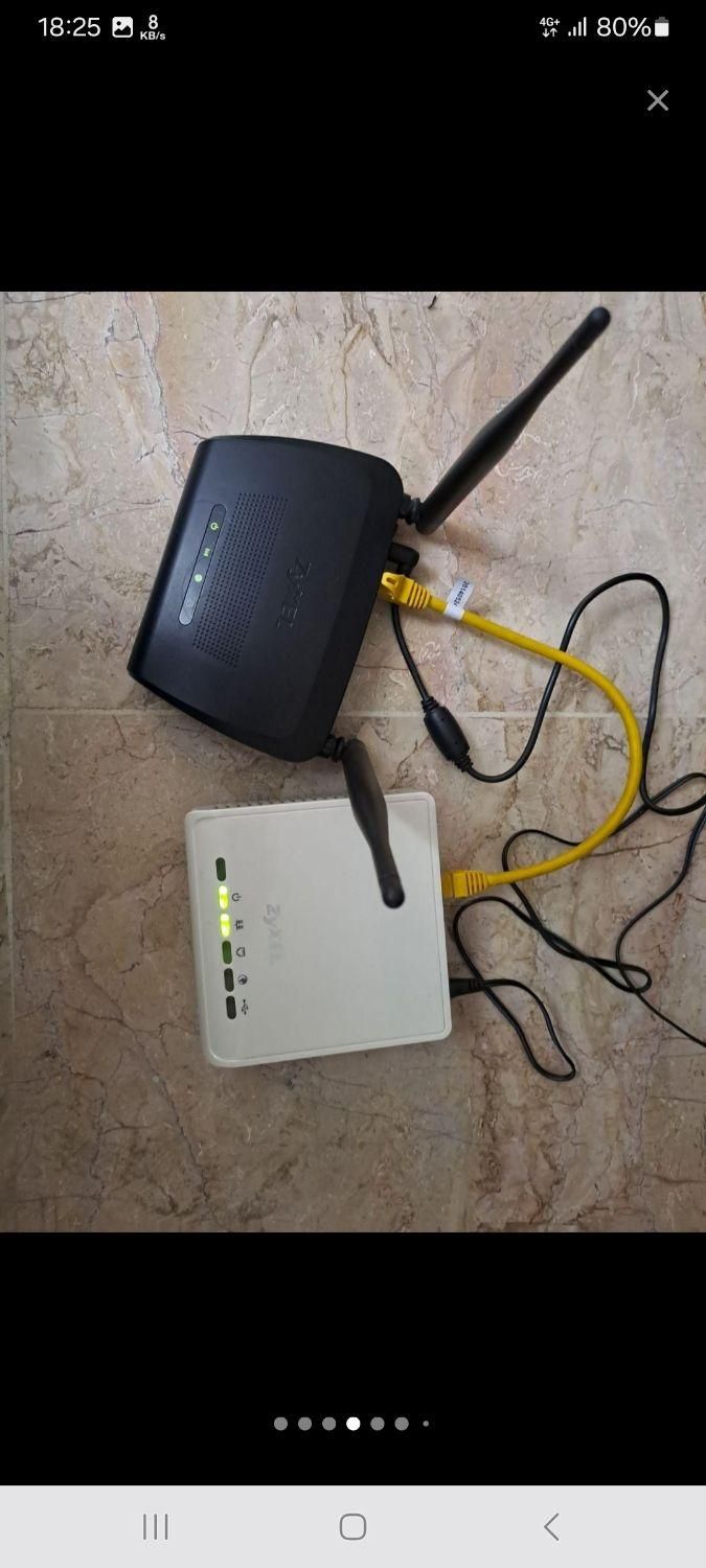 مودم Adsl و اکسز پوینت دو آنتن Zyxel در حد نو|مودم و تجهیزات شبکه|تهران, شاهین|دیوار