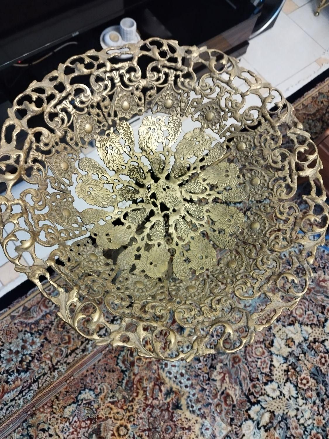 میوه خوری برنج صد در صد نو به هیچ وجه استفاده نشد|مجسمه، تندیس، ماکت|پرند, |دیوار