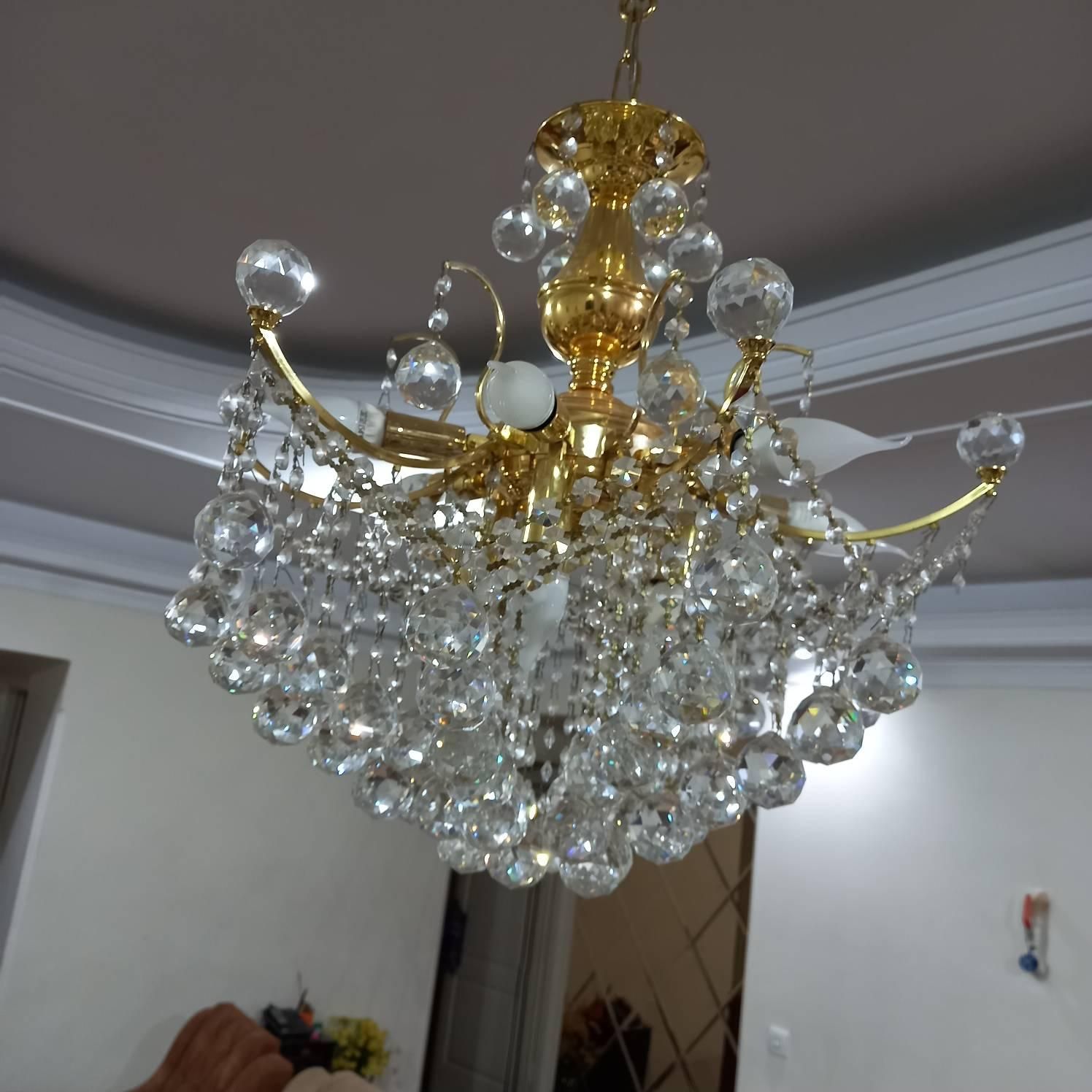 لوستر کریستال  توپی ۹ شاخه|لوستر و چراغ آویز|تهران, دردشت|دیوار