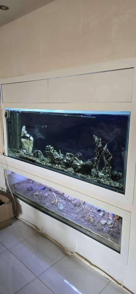 اکواریوم بزرگ 180*75*35 ده میل|ماهی|اصفهان, مولوی|دیوار