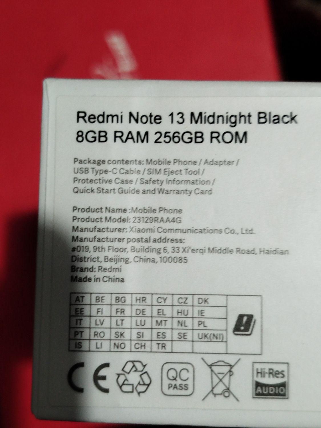 شیائومی Redmi Note 13 ۲۵۶ گیگابایت|موبایل|تهران, گیشا (کوی نصر)|دیوار