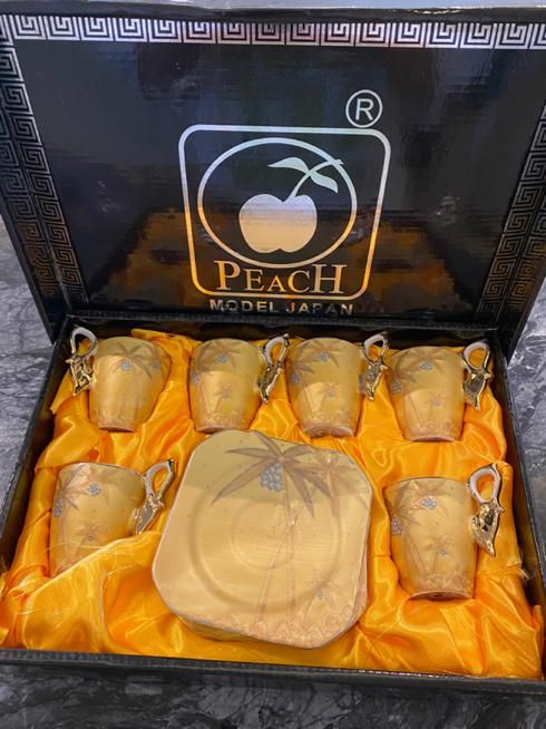 ست قهوه خوری چینی اصل ژاپن برند پیچ peach|ظروف سرو و پذیرایی|تهران, مجیدیه|دیوار