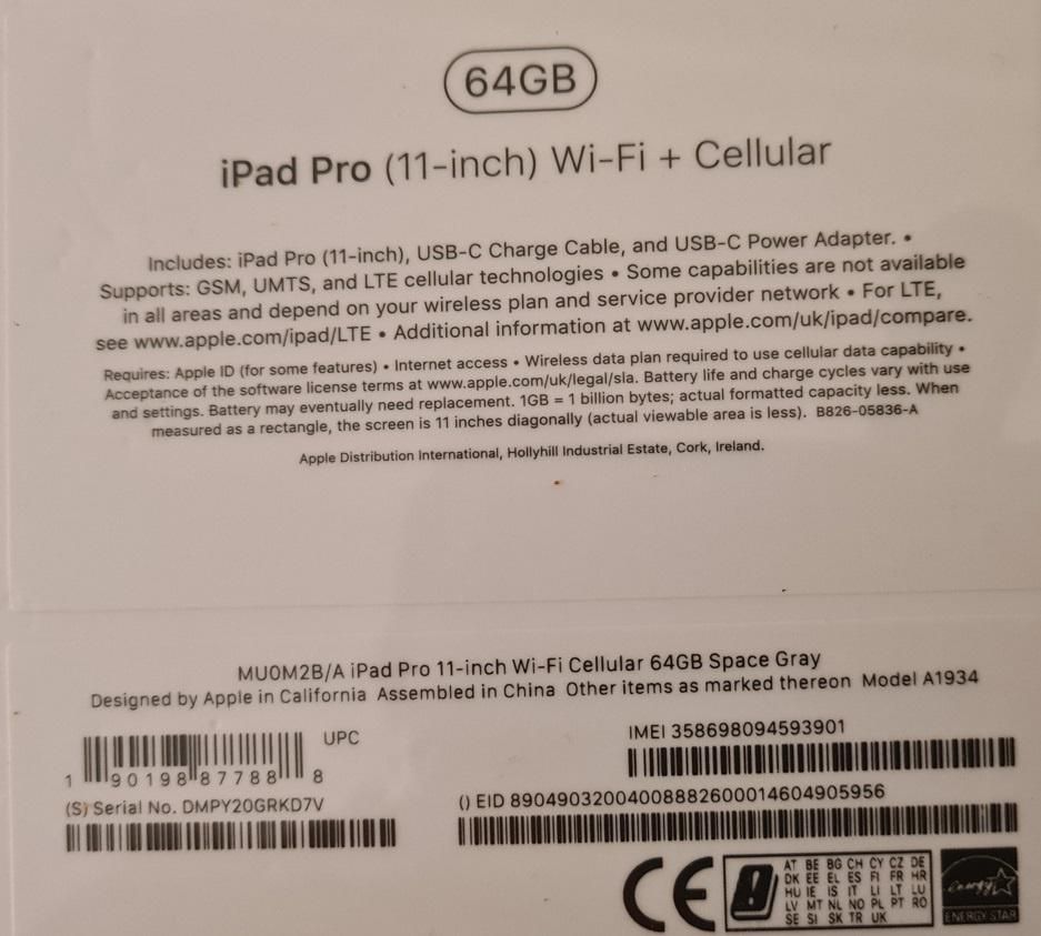 iPad Pro 11-inch Wi-Fi + Cellular Space Gray|تبلت|تهران, ستارخان|دیوار