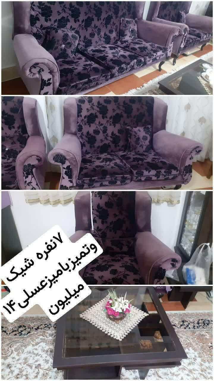 مبلمان ۷ نفره به همراه میز عسلی|مبلمان خانگی و میز عسلی|شاهرود, |دیوار
