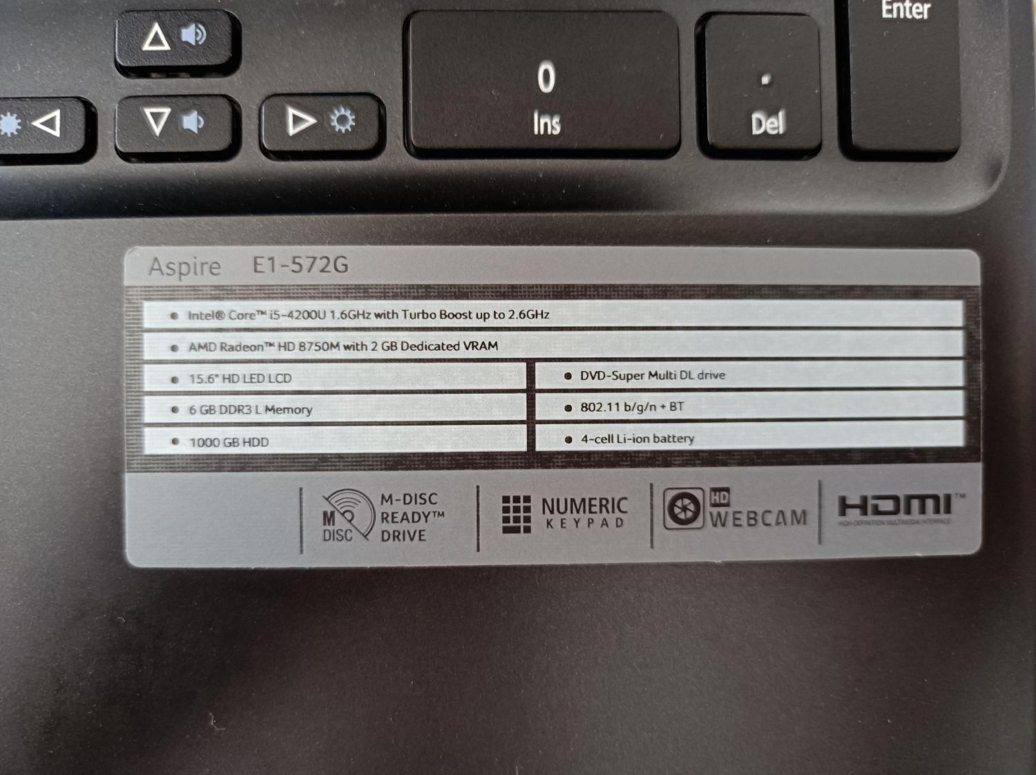 لپ تاپ Acer مدل « Aspire E1-572G »|رایانه همراه|تهران, افسریه|دیوار