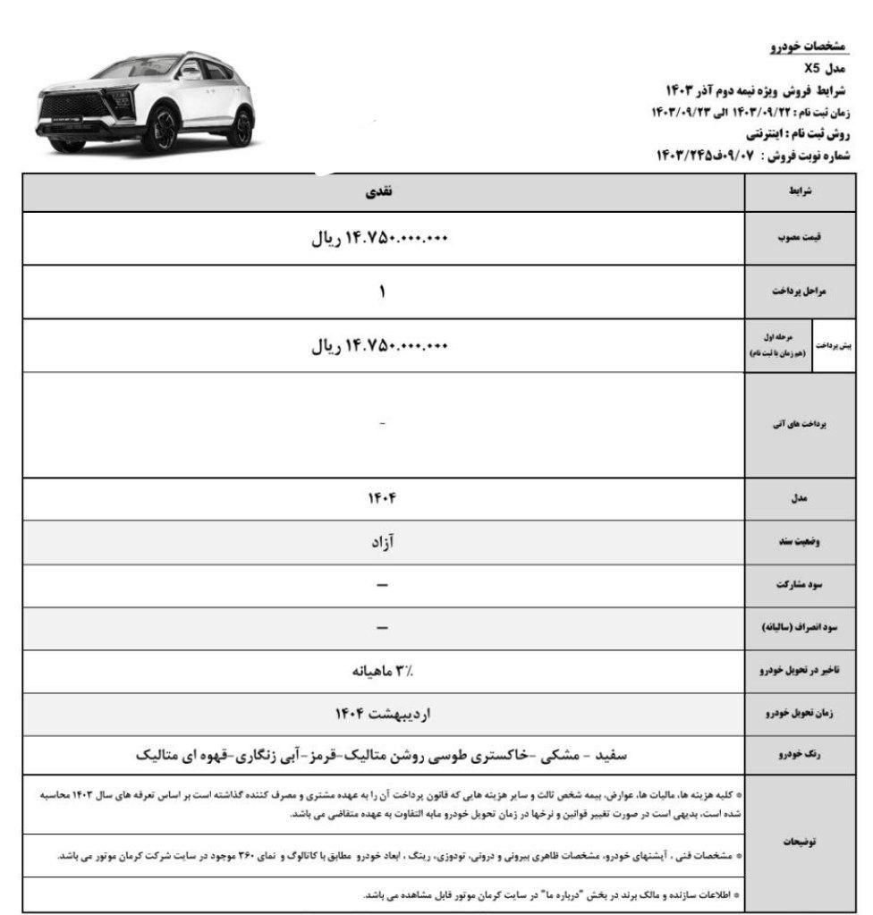 ثبت نام تضمینی کی ام سی X5|خدمات موتور و ماشین|تهران, ائمه اطهار|دیوار