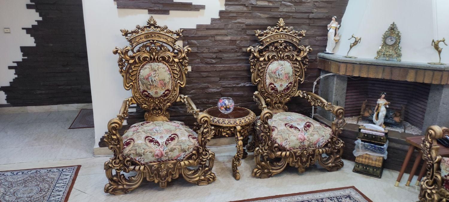 مبلمان سلطنتی کامل با چوب راش و گردو-کار خاص زیبا|مبلمان خانگی و میز عسلی|تهران, پاسداران|دیوار