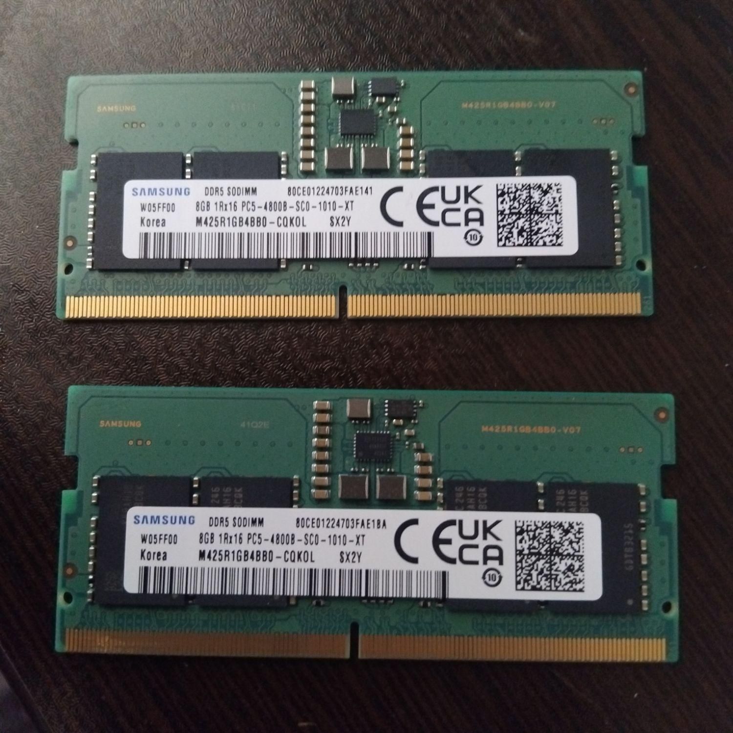 دو عدد رم لپتاپ samsung ddr5 8Gb 4800|قطعات و لوازم جانبی رایانه|تهران, پامنار|دیوار