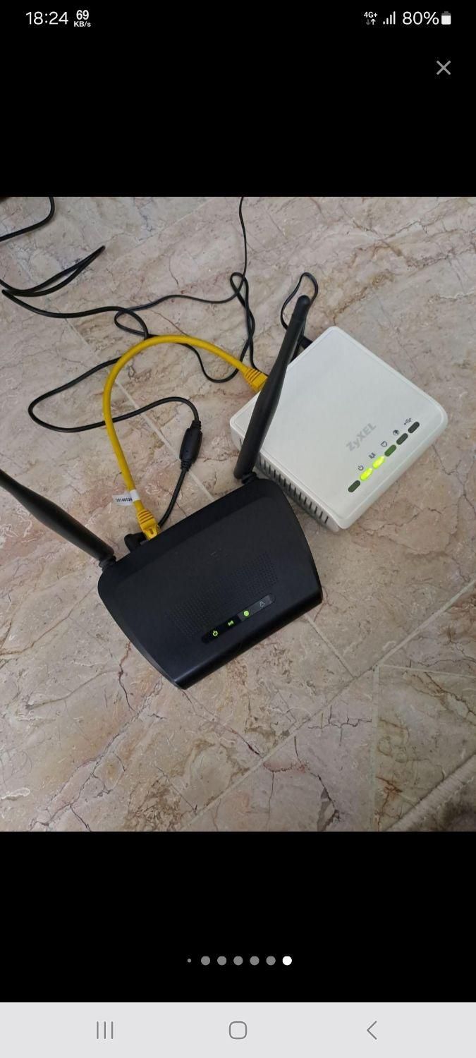 مودم Adsl و اکسز پوینت دو آنتن Zyxel در حد نو|مودم و تجهیزات شبکه|تهران, شاهین|دیوار