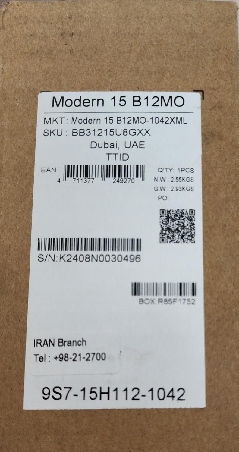 لپ تاپ MSI Modern15 Cor i3 -نو و آکبند|رایانه همراه|تهران, کوی نوبنیاد|دیوار