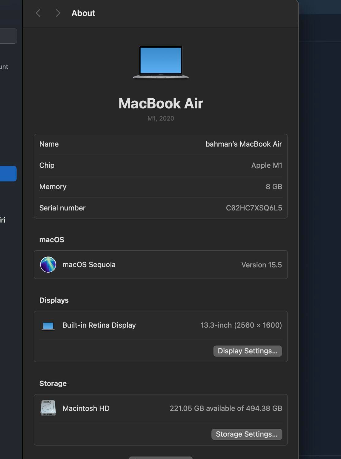 Macbook Air M1 512 8G Ram|رایانه همراه|تهران, شریف|دیوار