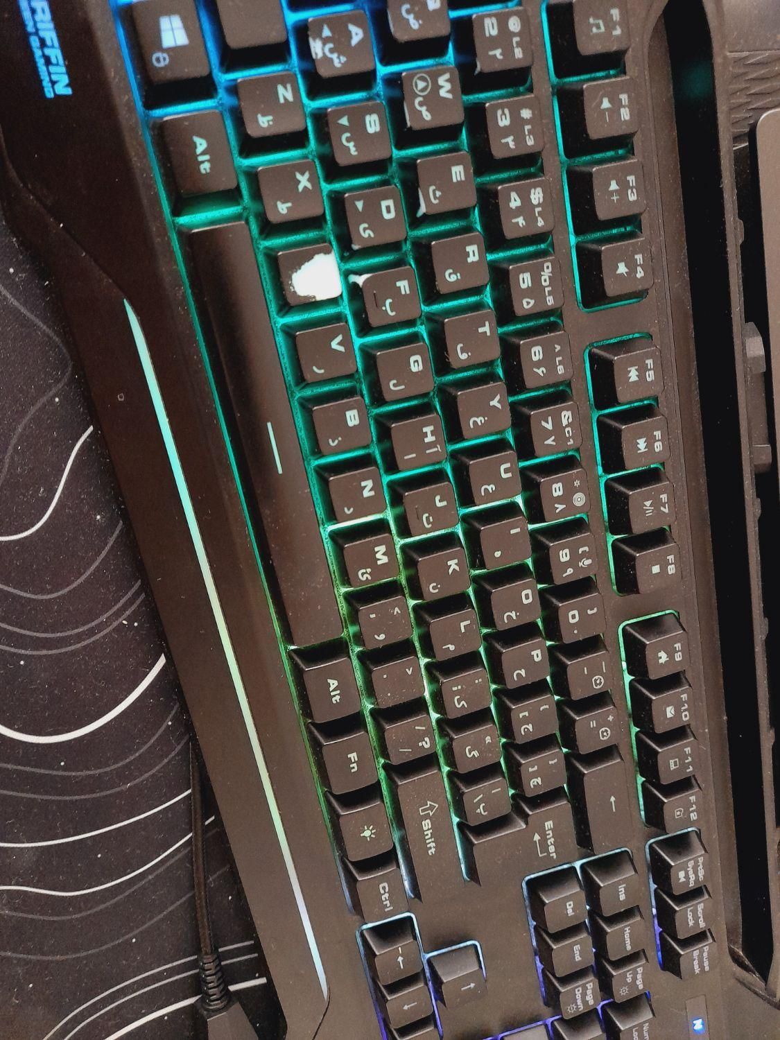 کیبورد گیمینگ green با نور پردازی RGB و کلیک نرم|قطعات و لوازم جانبی رایانه|قم, بکایی|دیوار