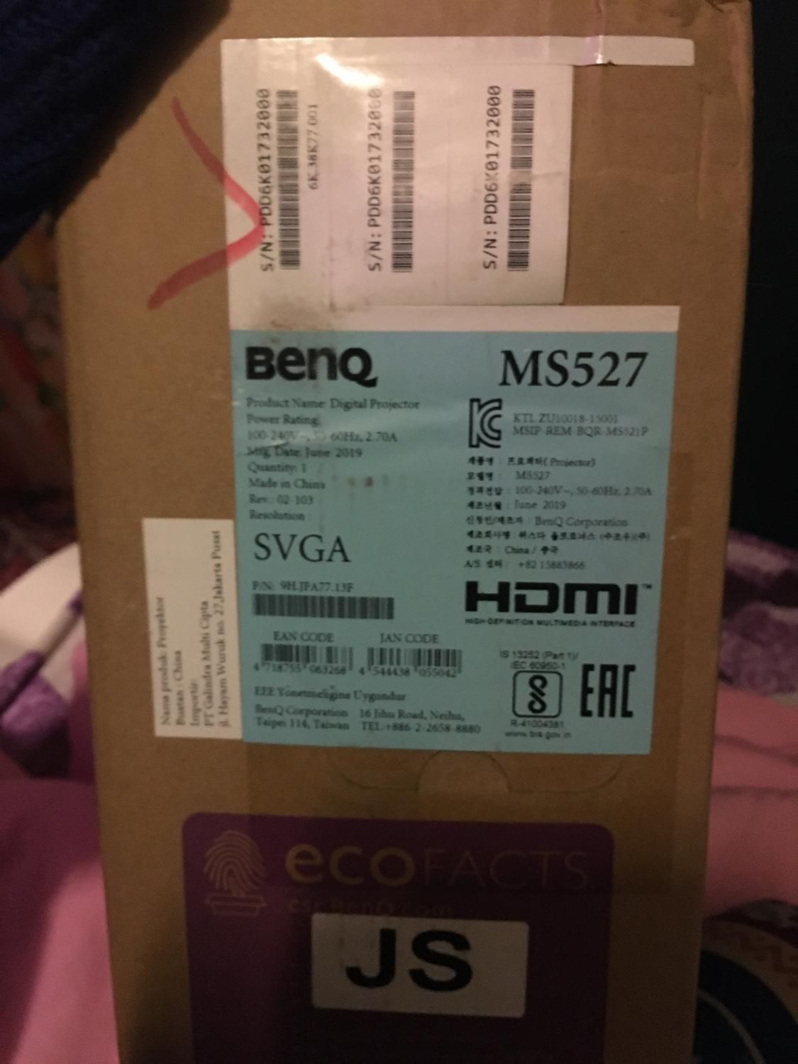 پروژکتور بنکیو benQ MS527|تلویزیون و پروژکتور|تهران, سازمان برنامه|دیوار