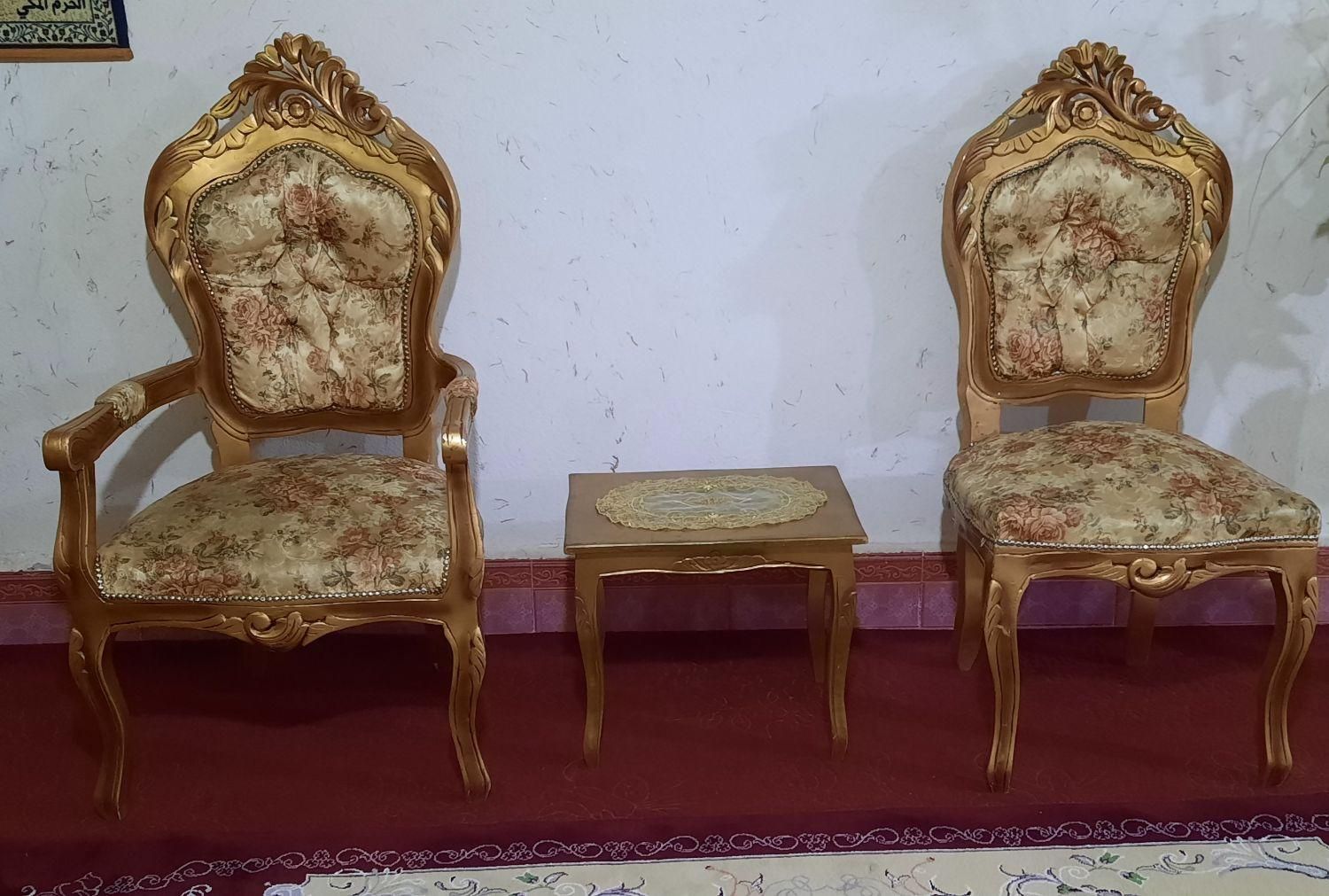 مبل سلطنتی ۹نفره کارکرده|مبلمان خانگی و میز عسلی|تاکستان, |دیوار