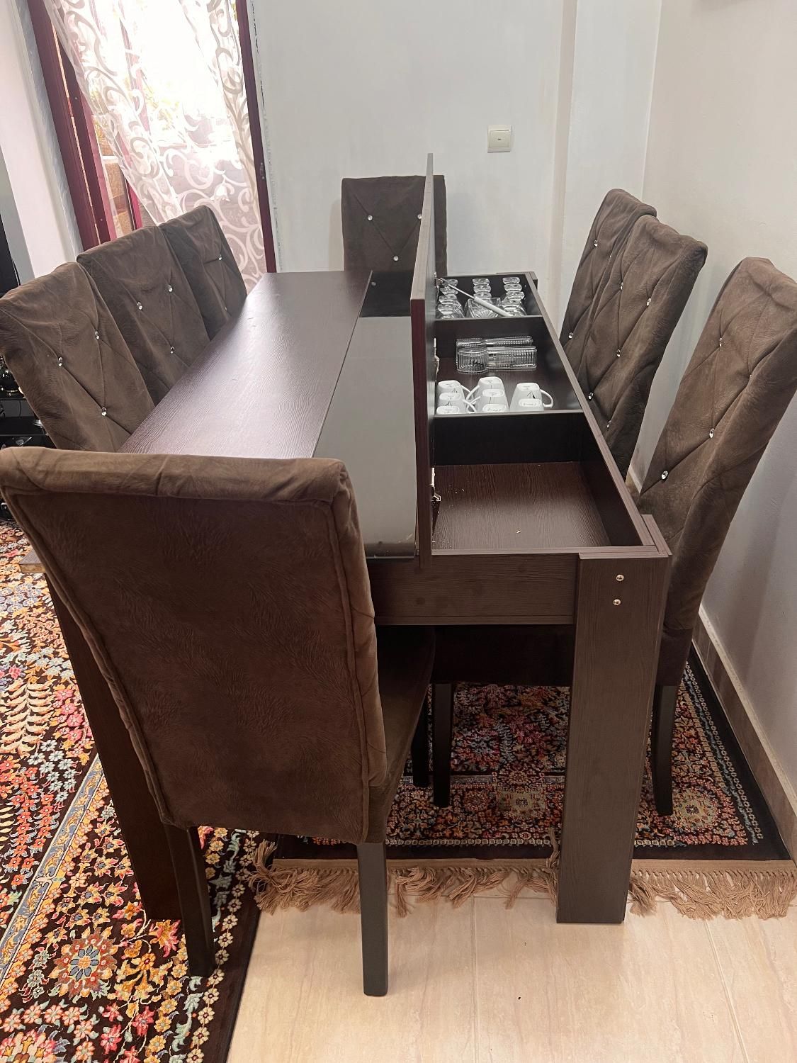 میز نهار خوری ۸ نفره ام دی اف باکس دار|میز و صندلی غذاخوری|بندر انزلی, نیمه شعبان|دیوار