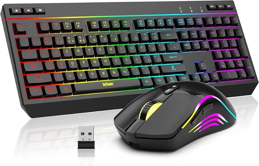 کیبورد و موس RGB وایرلس اورجینال RedThunder|قطعات و لوازم جانبی رایانه|تهران, تهران‌نو|دیوار