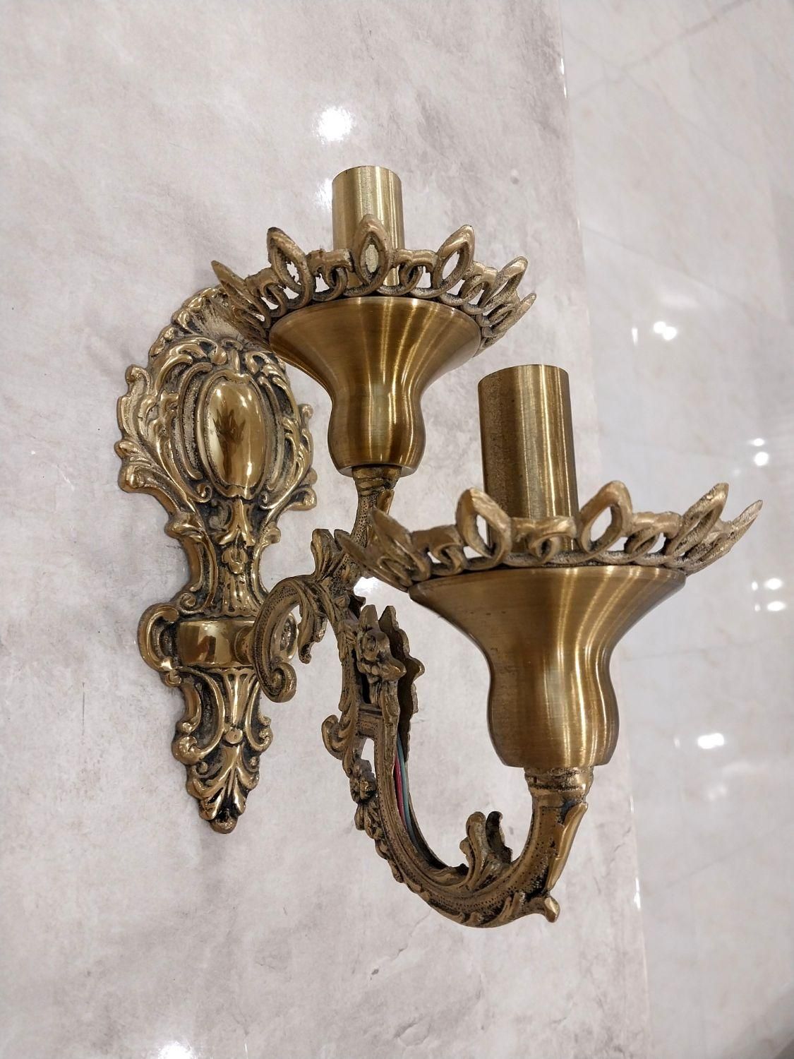 دیوارکوب برنز دوشعله|لوستر و چراغ آویز|تهران, جوادیه|دیوار