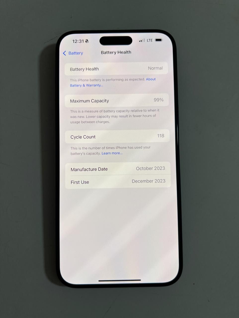 iPhone 15 pro max battery 99|موبایل|اصفهان, مرداویج|دیوار