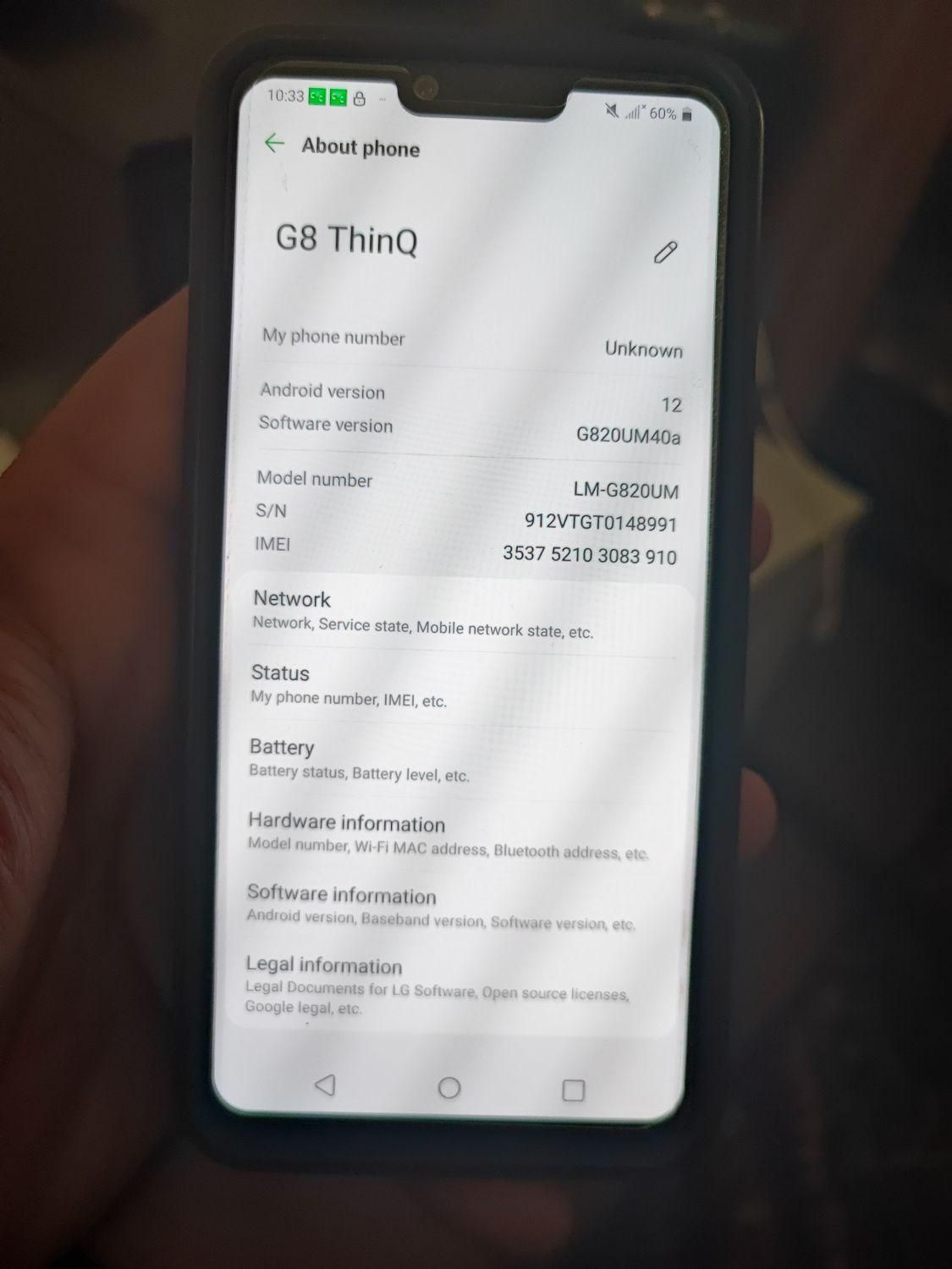 ال‌جی G8 ThinQ با حافظهٔ ۱۲۸ گیگابایت|موبایل|تهران, میرداماد|دیوار