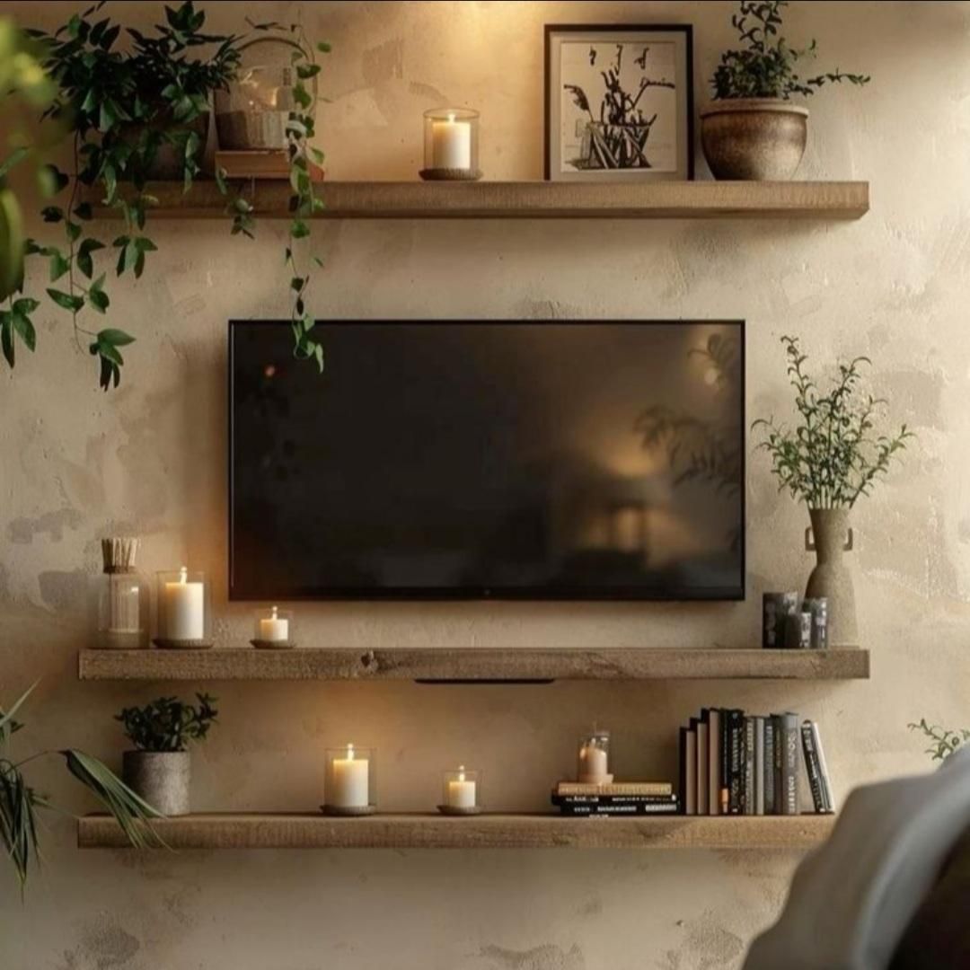 شلف یراق مخی زیر تلویزیونی تمام چوب تو پر|کتابخانه، شلف، قفسه‌های دیواری|تهران, استاد معین|دیوار