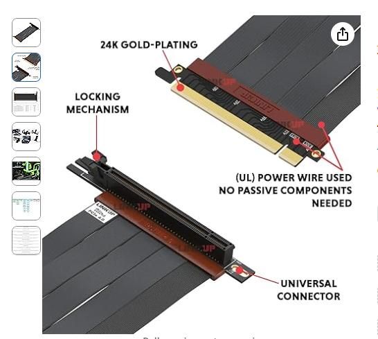 کابل LINKUP . Ultra PCIe 4.0 X16 Riser|قطعات و لوازم جانبی رایانه|تهران, نیلوفر|دیوار