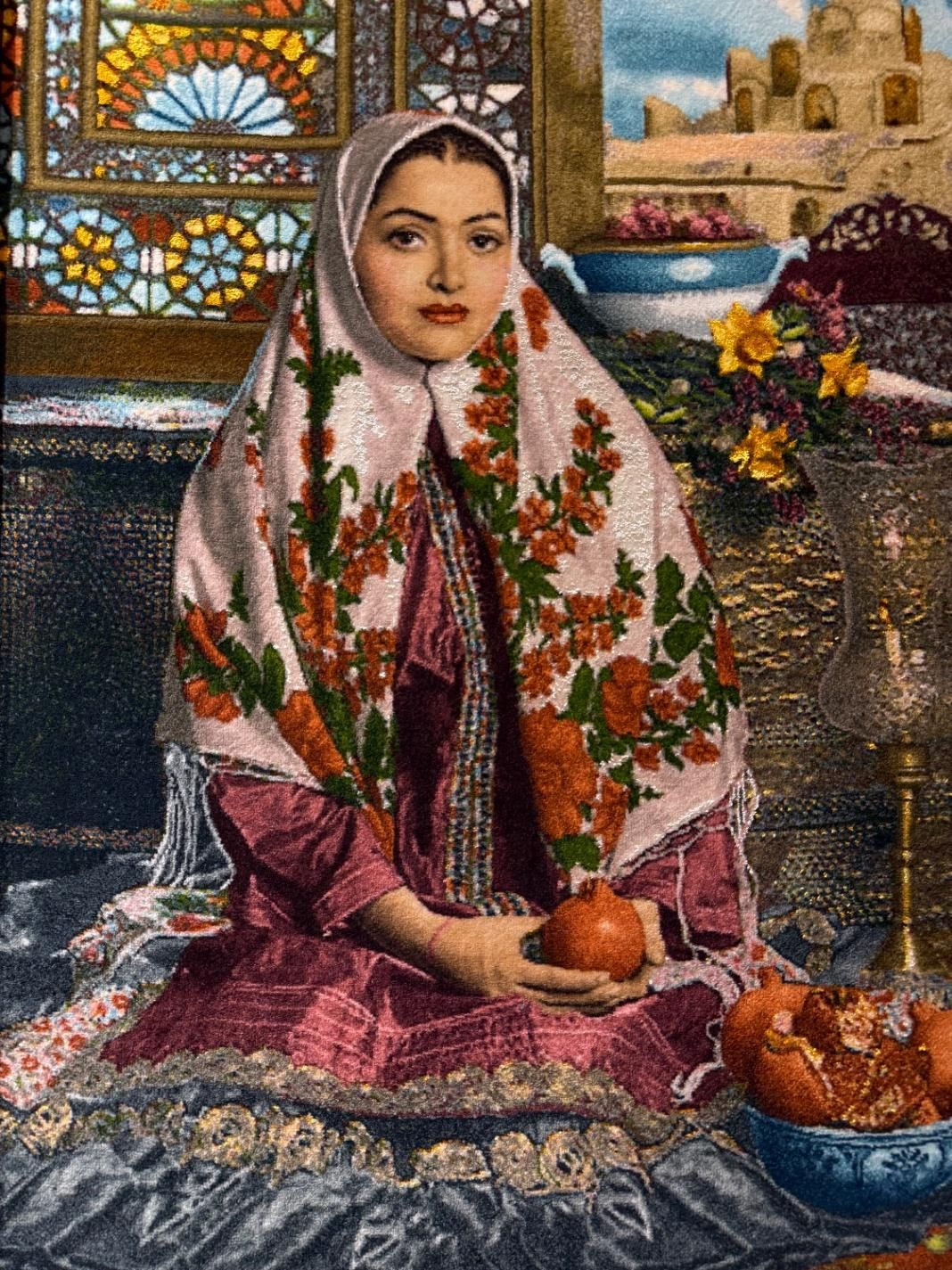 تابلو فرش دستباف فوق استثنایی دختر ایرانی|تابلو فرش|تهران, بازار|دیوار