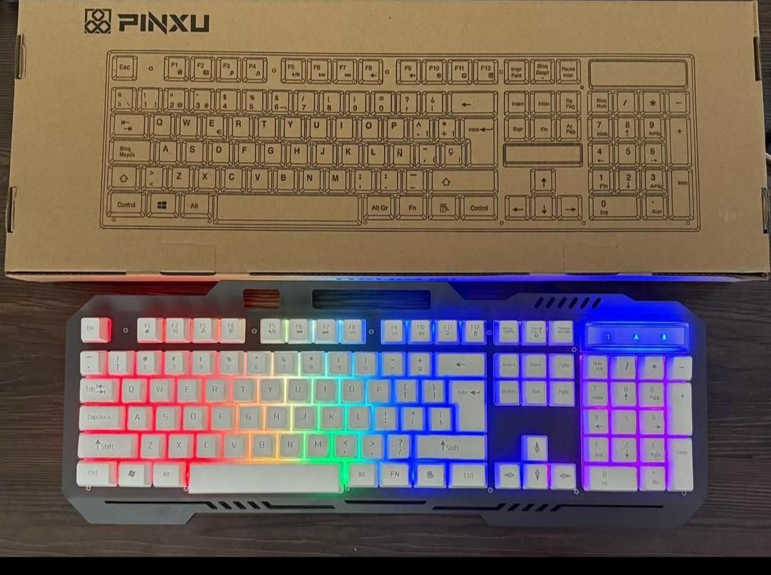 کیبورد سیمی pinxu دارای RGB|قطعات و لوازم جانبی رایانه|اهواز, کوی باهنر|دیوار