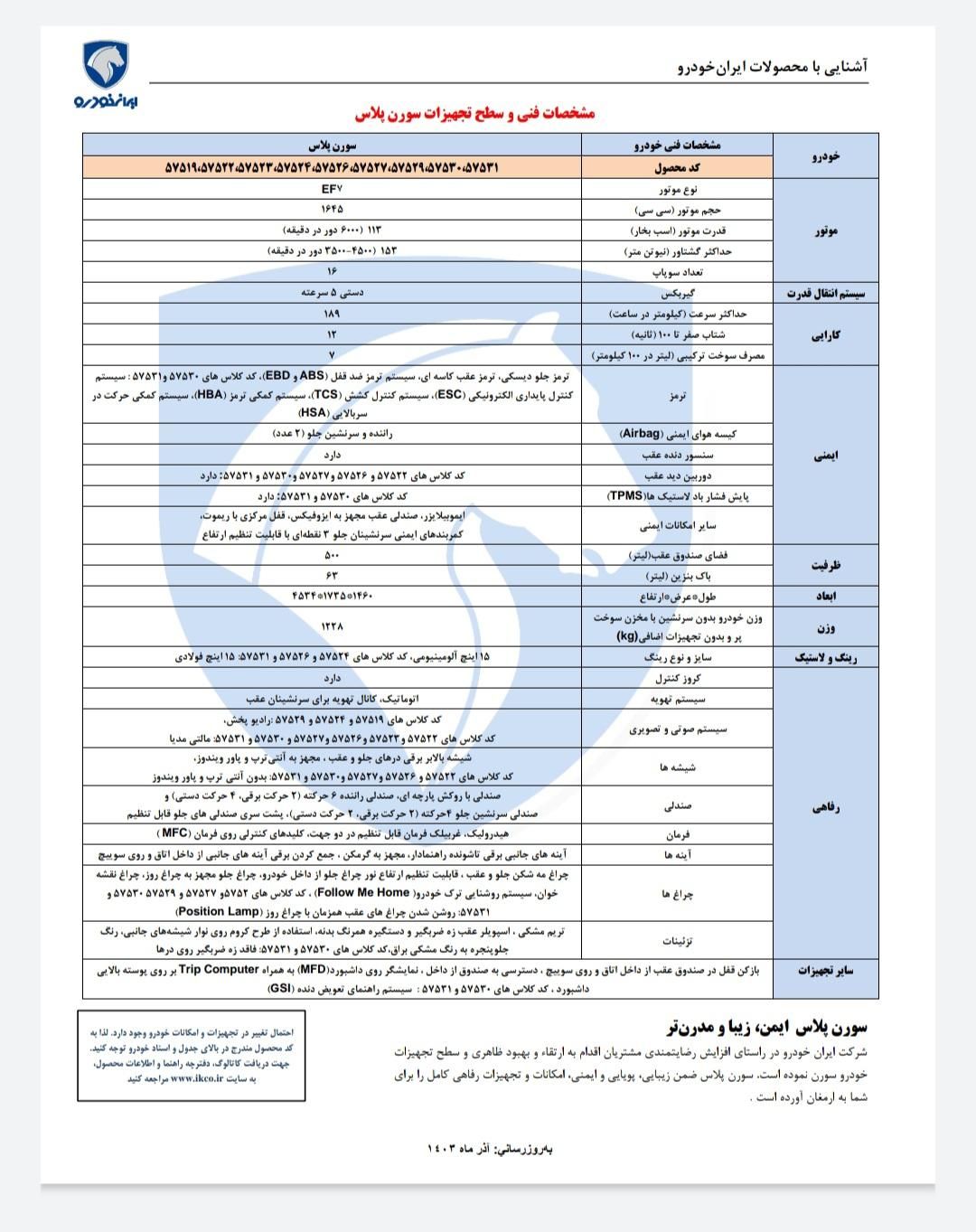 سمند سورن پلاس موتور ef7 صفر فول، مدل ۱۴۰۳|خودرو سواری و وانت|مشهد, کوه سنگی|دیوار