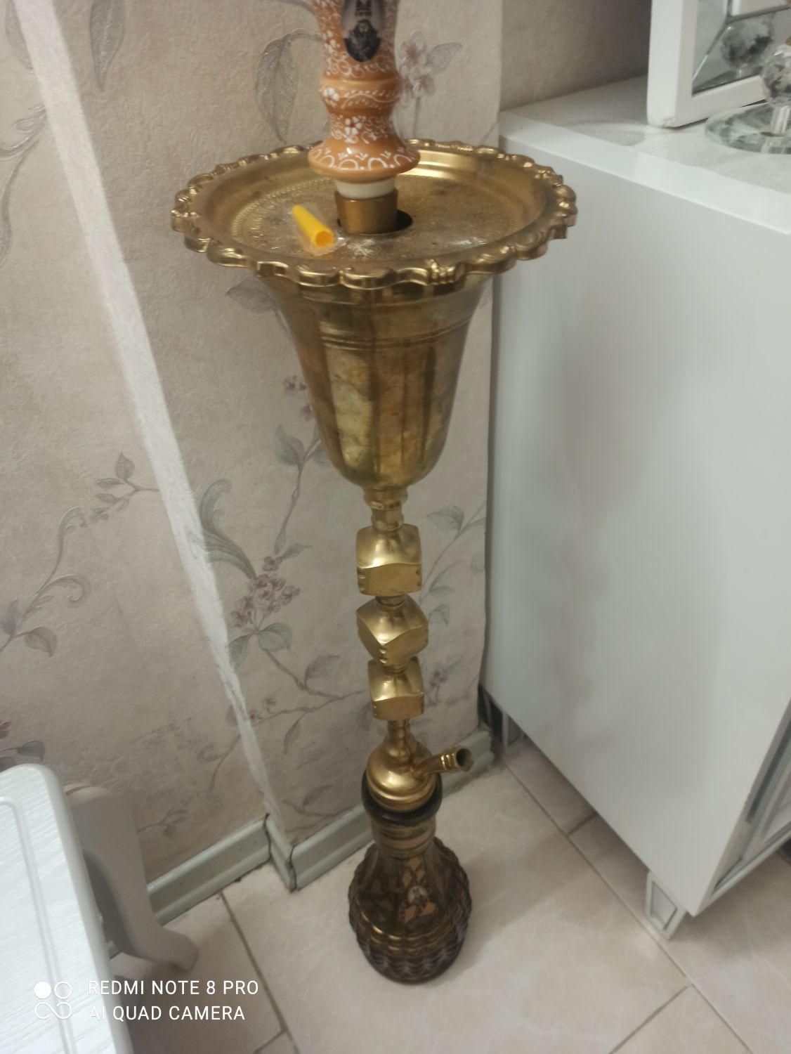 قلیان عربی برنجی|کلکسیون اشیاء عتیقه|قزوین, |دیوار
