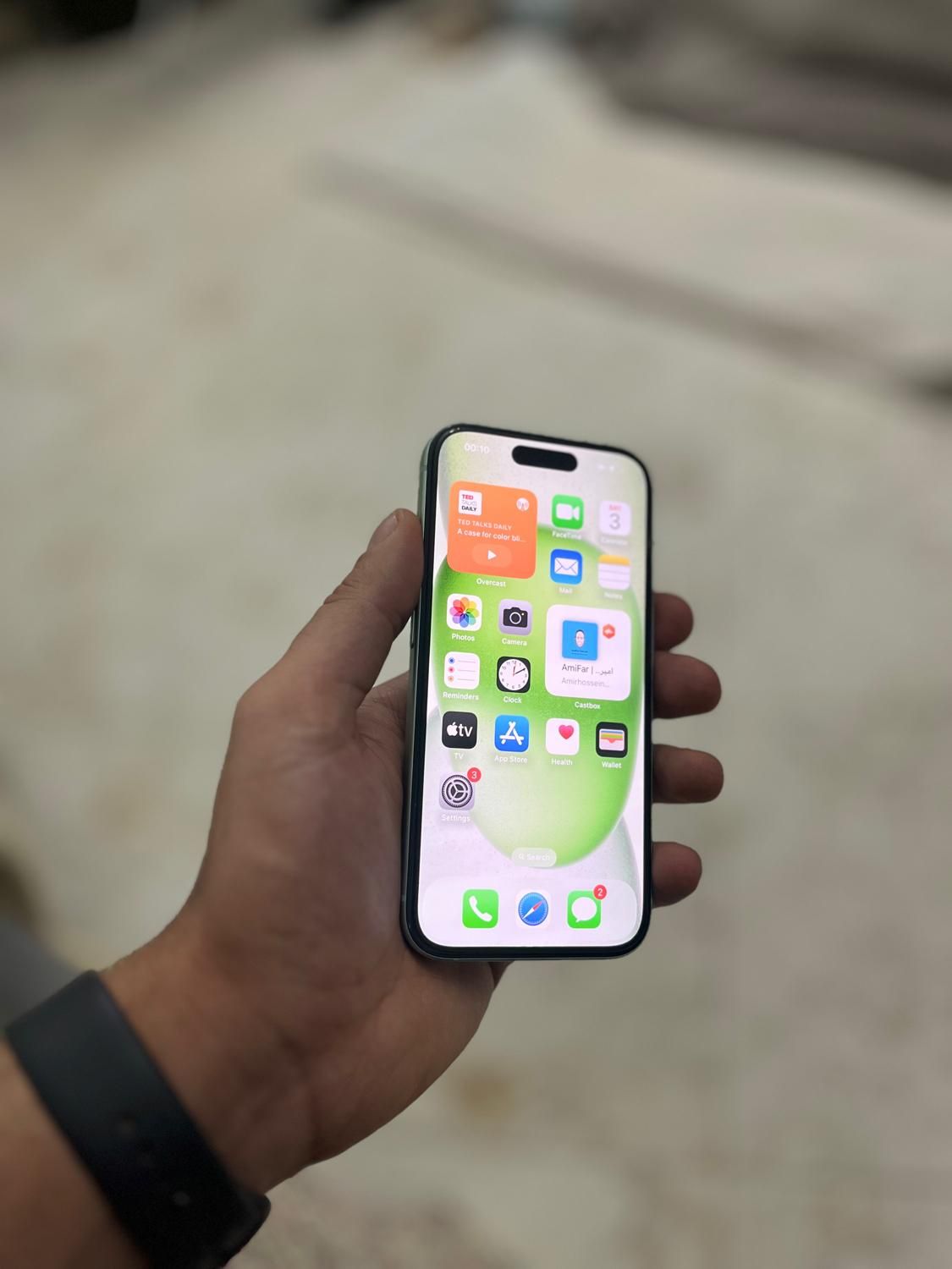 اپل iPhone 15 با حافظهٔ ۱۲۸ گیگابایت ایفون سبز zaa|موبایل|تهران, یوسف‌آباد|دیوار