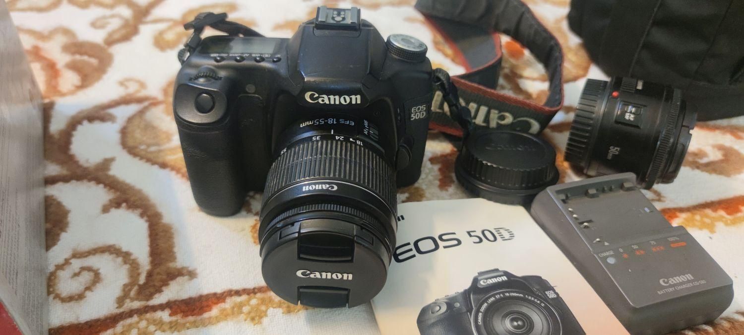 دوربین 50d canon با دو لنز 50 (1.8) و لنز 18-55|دوربین عکاسی و فیلم‌برداری|تهران, اوقاف|دیوار